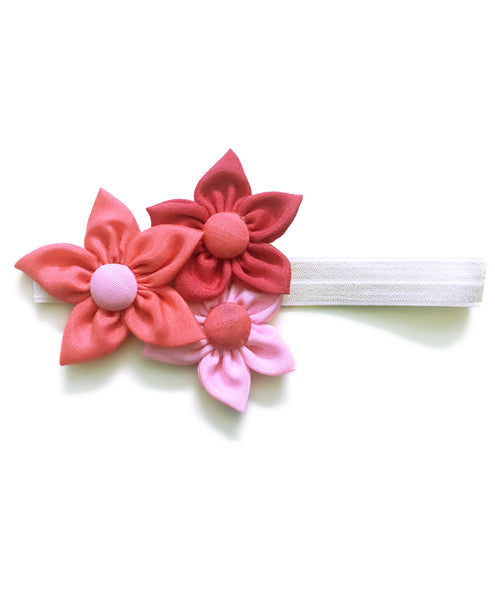 Handmade Three Flower Bunch Headband