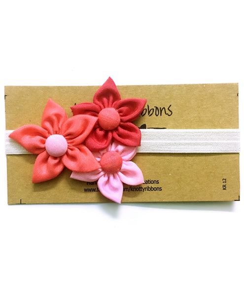 Handmade Three Flower Bunch Headband