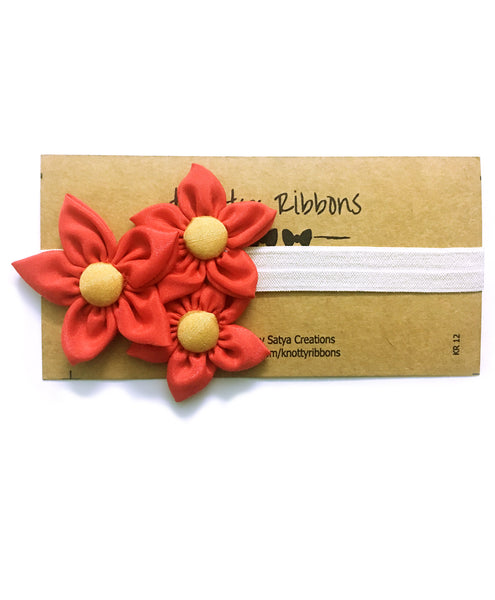 Handmade Three Flower Bunch Headband