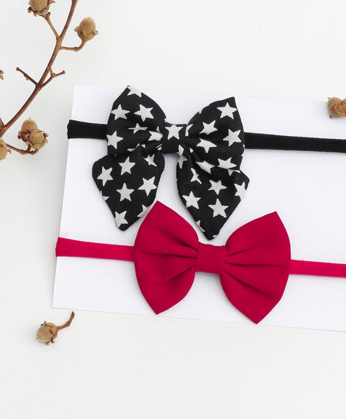 Petite Headband Set - Black & Red