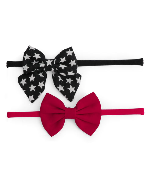 Petite Headband Set - Black & Red