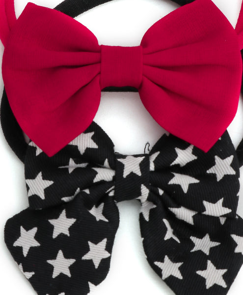 Petite Headband Set - Black & Red