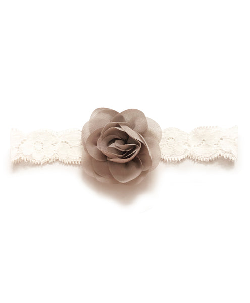 Delicate Flower Head Band - Gray