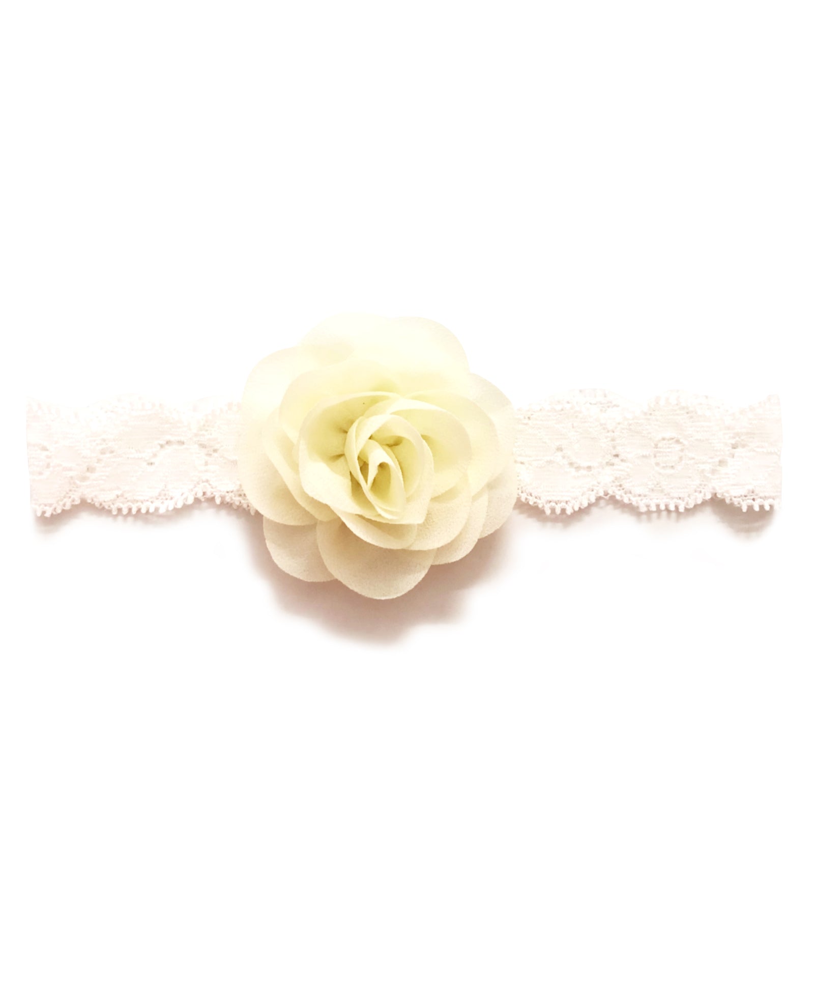 Delicate Flower Head Band - Off-White