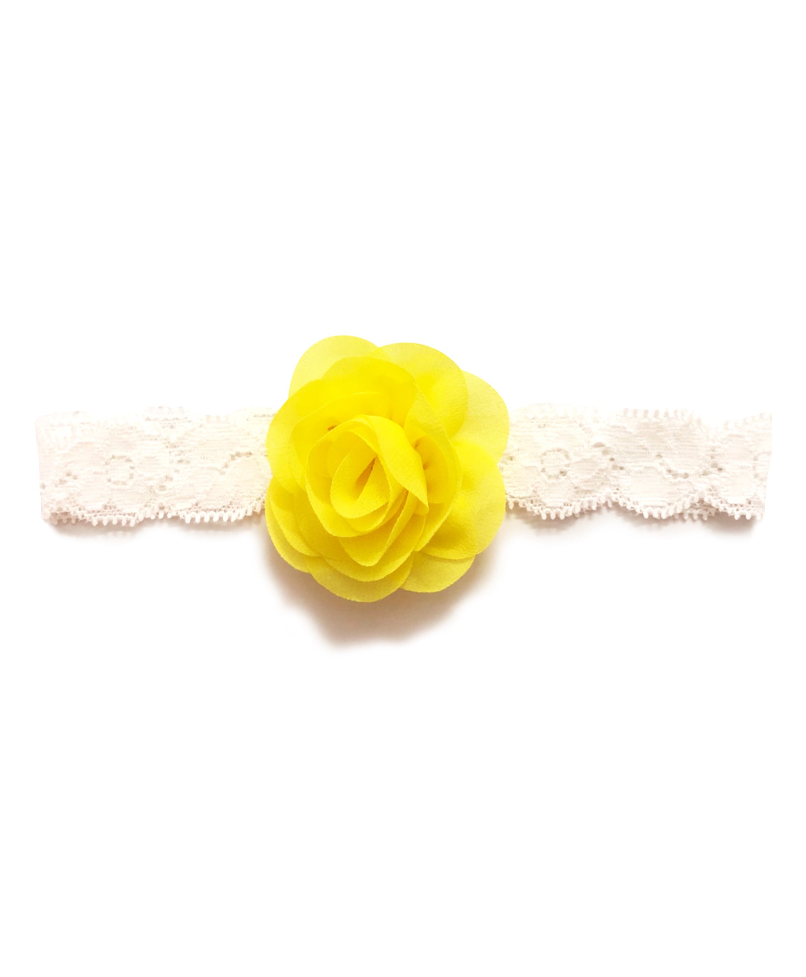 Delicate Flower Head Band - Yellow