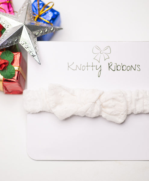 Solid Elasticated Headband- White