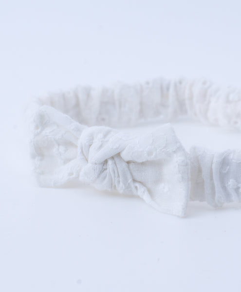Solid Elasticated Headband- White