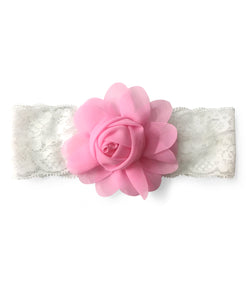 Big Rose Flower Applique Headband- Light Pink