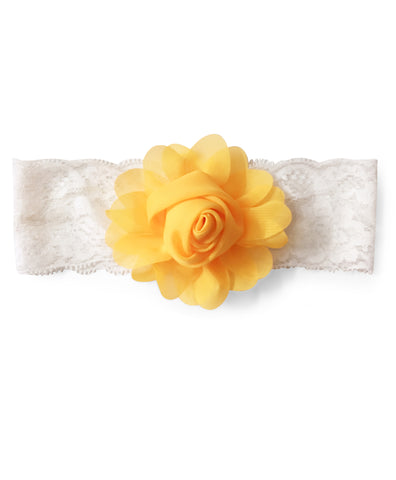 Big Rose Flower Applique Headband- Orange