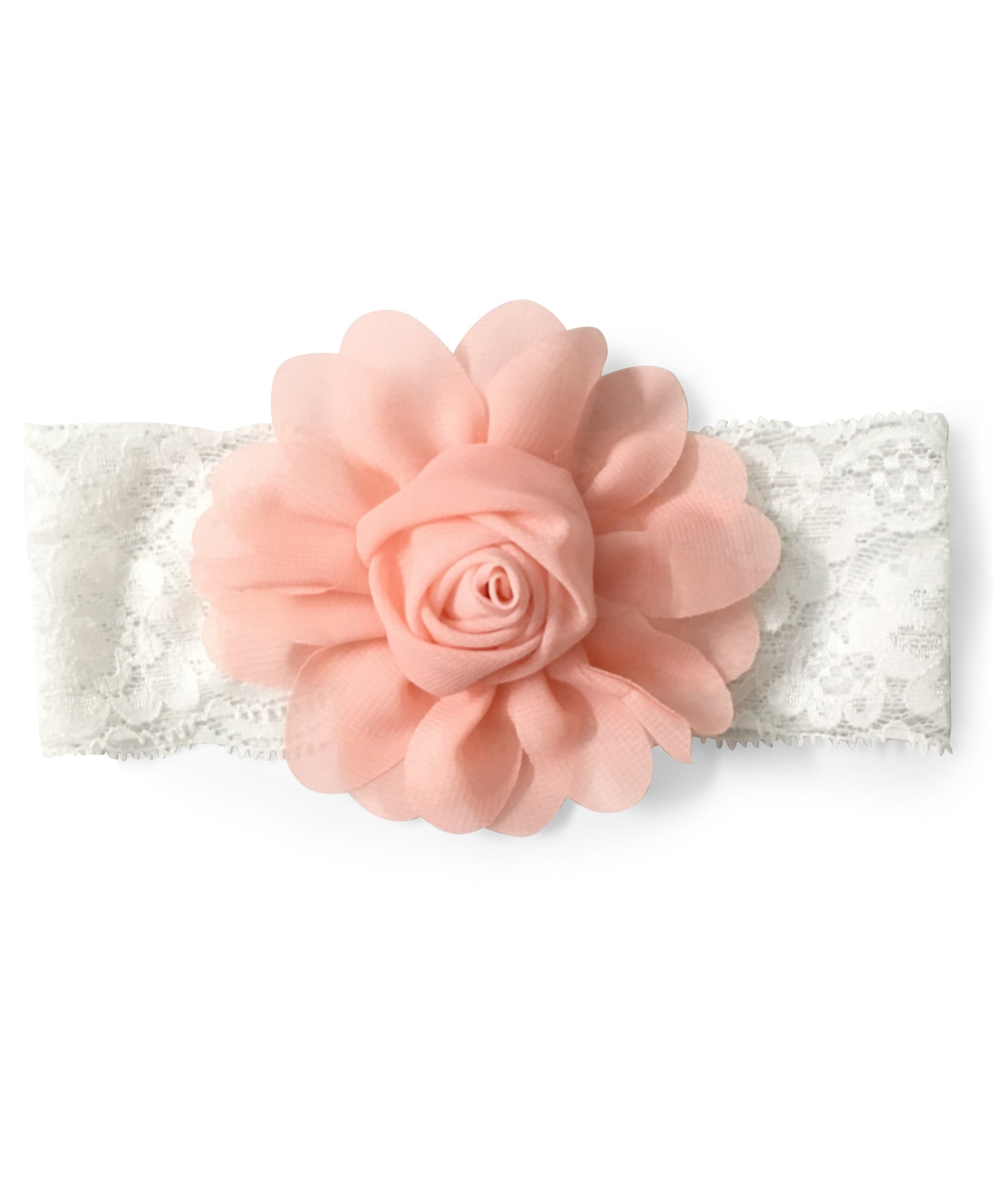 Rose Flower Embellished Headband - Peach