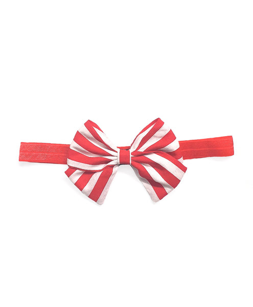 Candy Cane School Bow Headband - Red