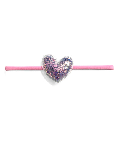 Sequined Heart Headband - Purple