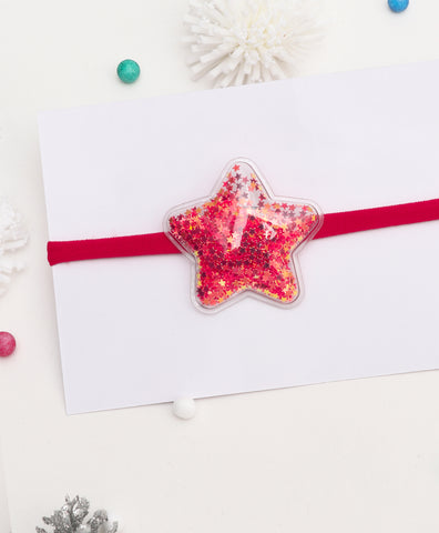 Sequin Star Headband - Red