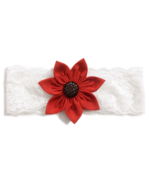 Big Flower Hairband - Red