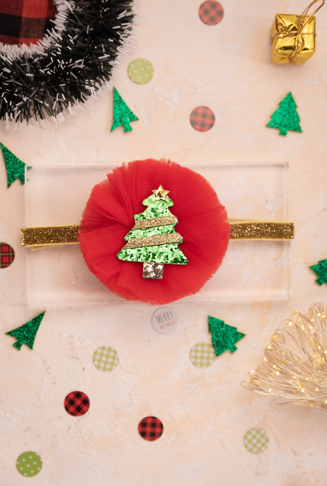 Christmas Tree Headband - Red