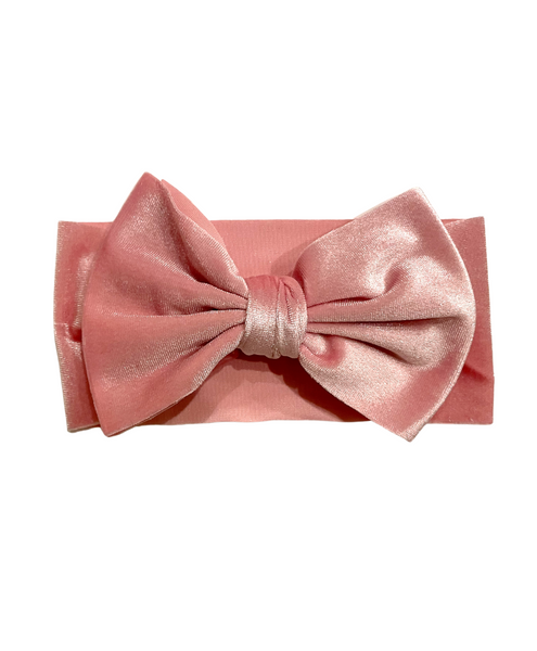 Velvet Baby Headwraps- Frosted Pink