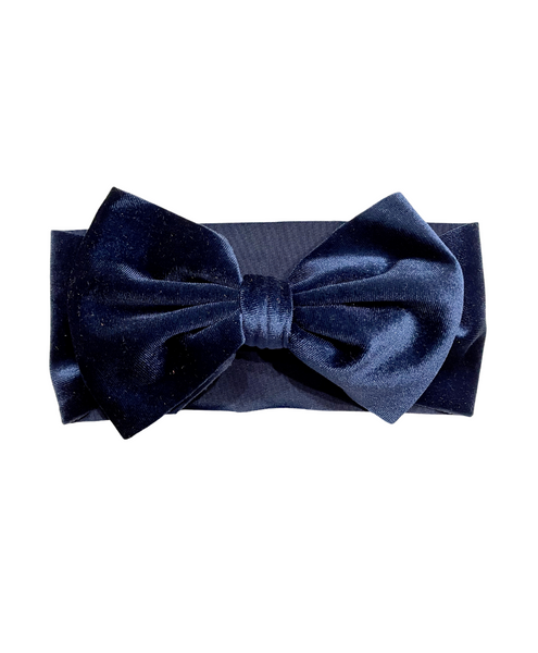 Velvet Baby Headwraps- Navy Blue