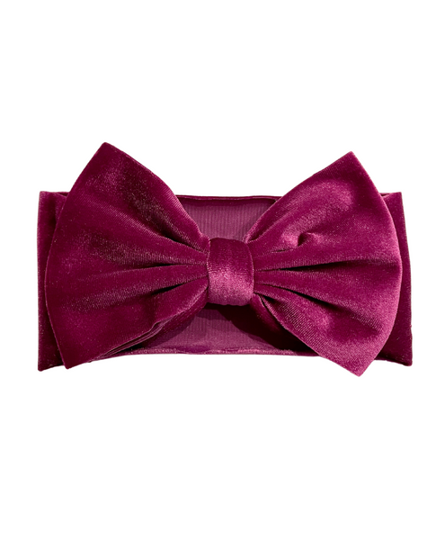 Velvet Baby Headwraps- Royal Pink