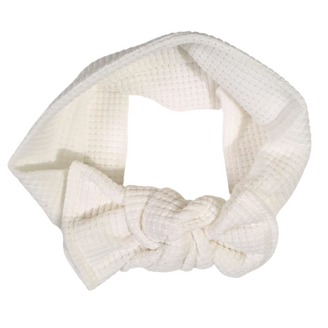 Waffle Fabric Kids Headwrap- White