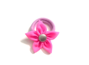 Flower Hair Tie - Neon Pink