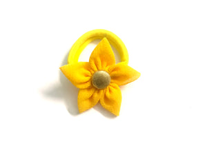 Flower Hair Tie - Yellow