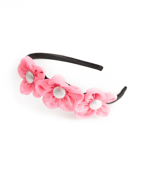 Handmade Chiffon Four Flower Headband - Light Pink