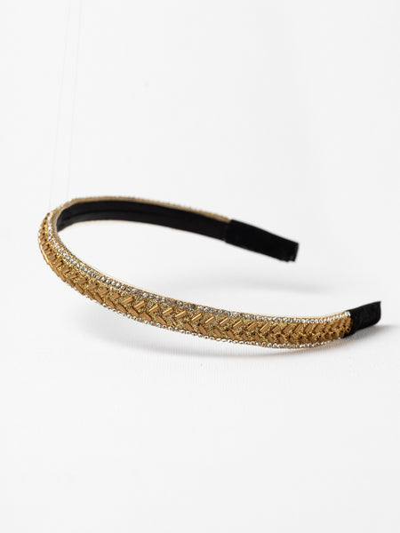 Ethnic Lace Headband for Girls- Golden