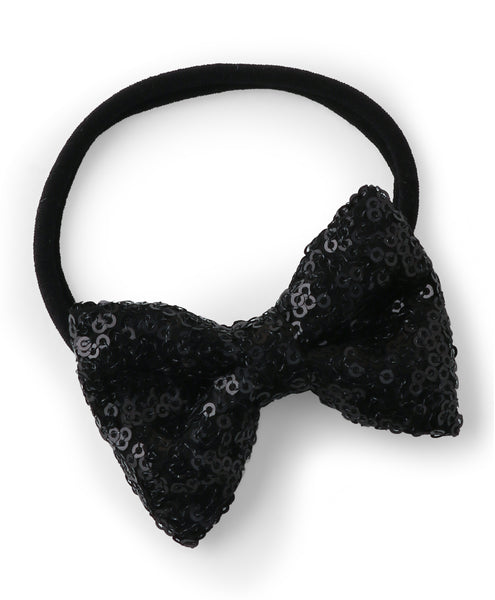 Sequin Party Bow Headband Set - Black & Golden