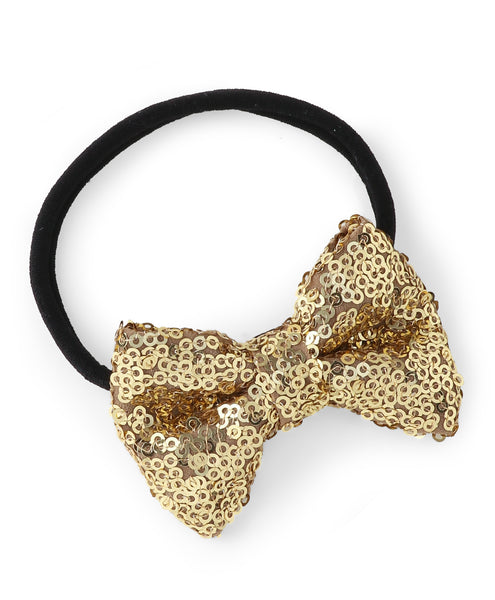 Sequin Party Bow Headband Set - Black & Golden