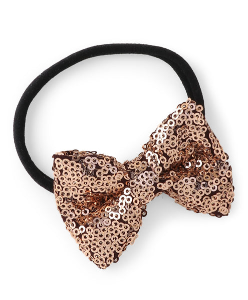 Sequin Party Bow Headband Set - Rose Gold & Silver