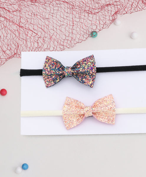 Sparkle Bow Headband Set - Multi-Coloured