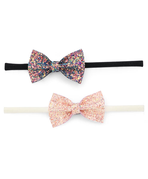 Sparkle Bow Headband Set - Multi-Coloured