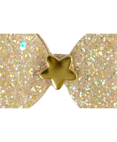 Glitter Bow Baby Headband with Star- Golden