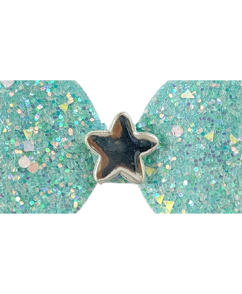 Glitter Bow Baby Headband with Star- Sky Blue