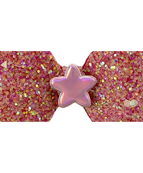 Glitter Bow Baby Headband with Star- Red