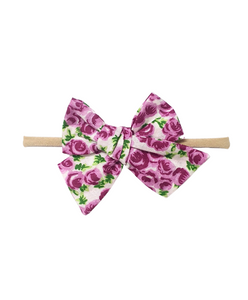Floral Knot Bow Headband - Pink