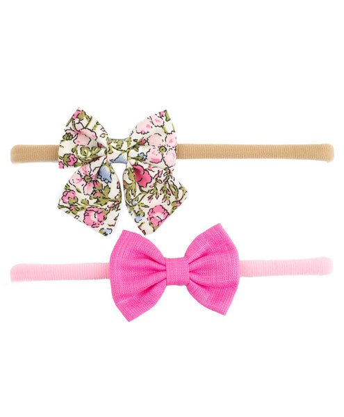 Petite Floral Headband Set- Light Pink