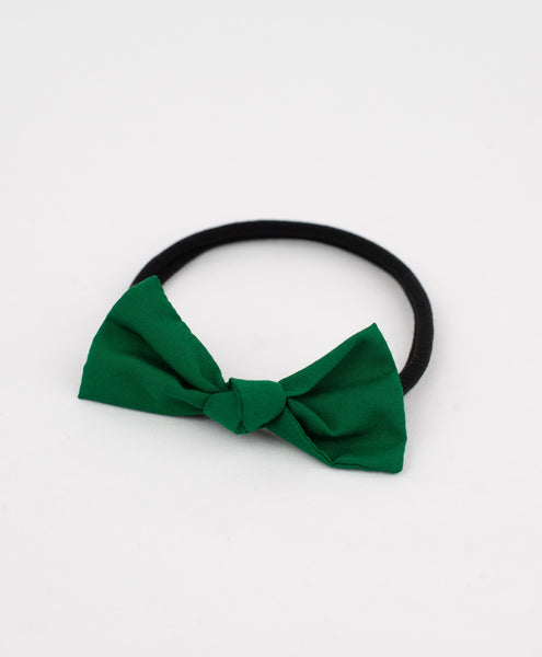 Checked Knot Bow Headband Set - Red & Green