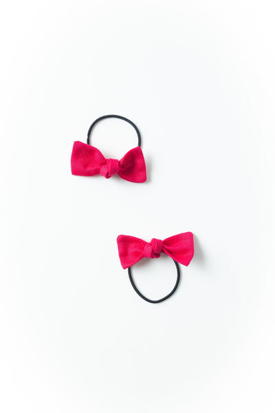 Mini Solid Hair-Tie Set- Pink