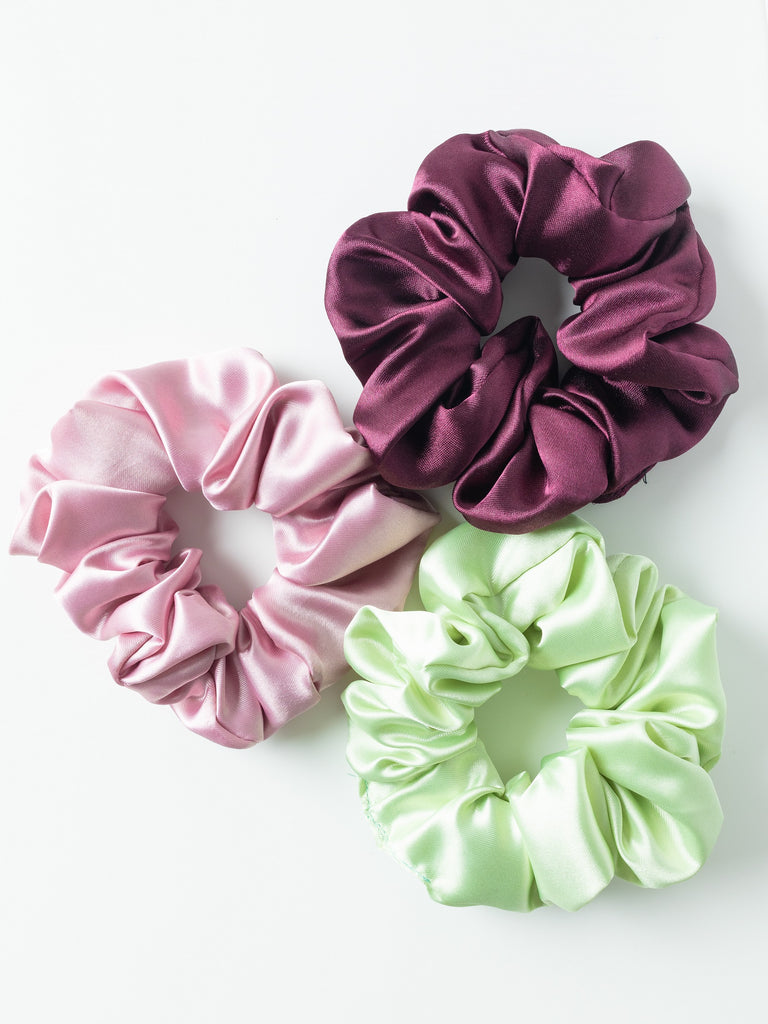 Buy AYESHA Set Of Three Black Satin And Velvet Scrunchie Hair Ties And Satin  Hair Band  Shoppers Stop