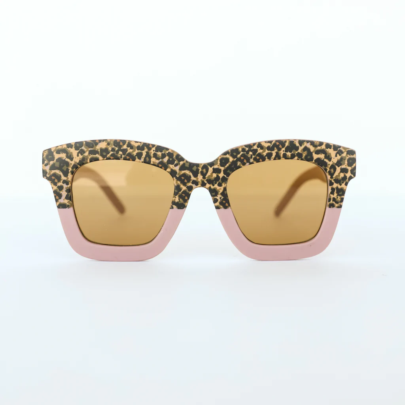 Kids Leopard Print Sunglasses - Dark Pink