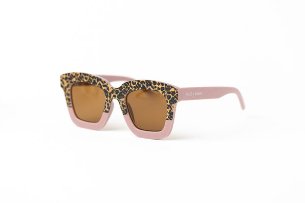 Kids Leopard Print Sunglasses - Dark Pink